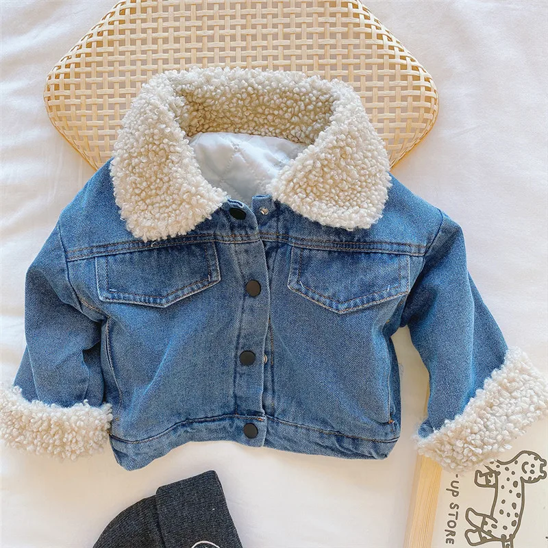 1-6Y Girls Boys Lamb Wool Denim Jacket 2021 Winter Baby Kids Thicken Single-breasted Long-sleeved Warm Tops
1-6Y Girls Boys Lamb Wool Denim Jacket 2021 Winter Baby Kids Thicken Single-breasted Long-sleeved Warm Tops