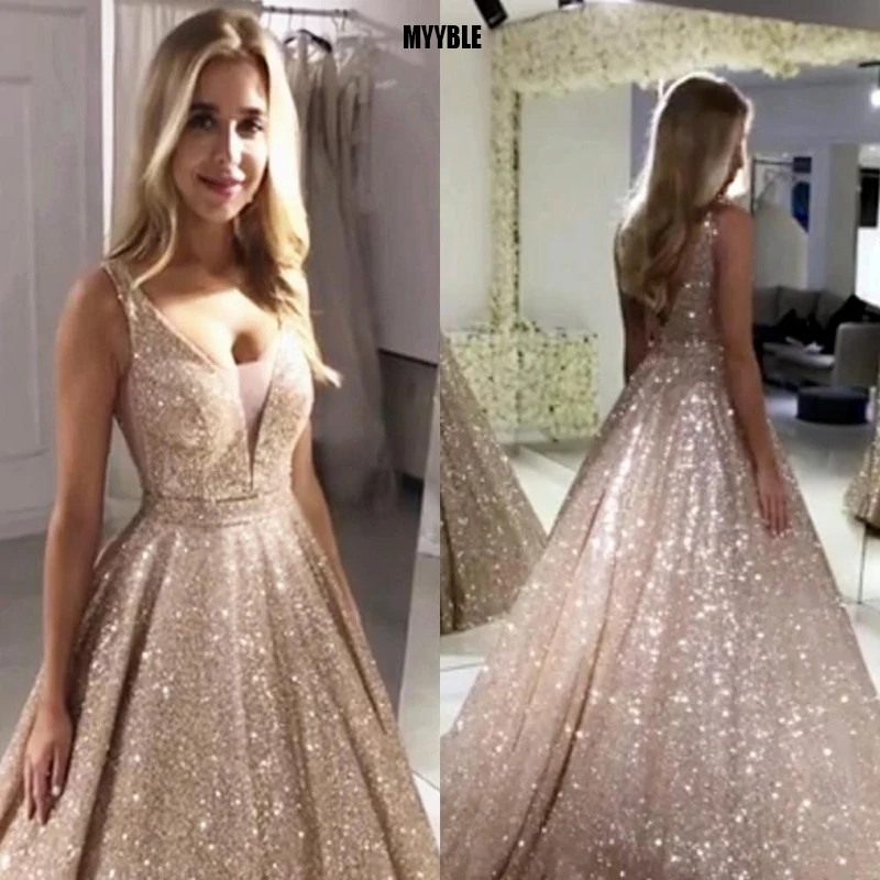 Gorgeous Rose Gold Sequined Prom Dresses 2021 Sparkle Sequin Ball Gown Evening Dress Backless Abiye Party Dress Robe De Soiree
Gorgeous Rose Gold Sequined Prom Dresses 2021 Sparkle Sequin Ball Gown Evening Dress Backless Abiye Party Dress Robe De Soiree