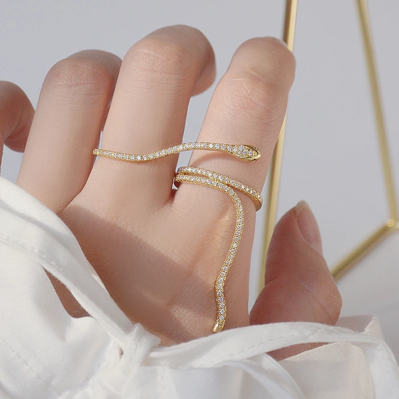 Delicate Jewelry 14K Gold Plated Adjustable Crystal Snake Rings for Women Unique Style Cubic Zircon Engagement Rings
Delicate Jewelry 14K Gold Plated Adjustable Crystal Snake Rings for Women Unique Style Cubic Zircon Engagement Rings