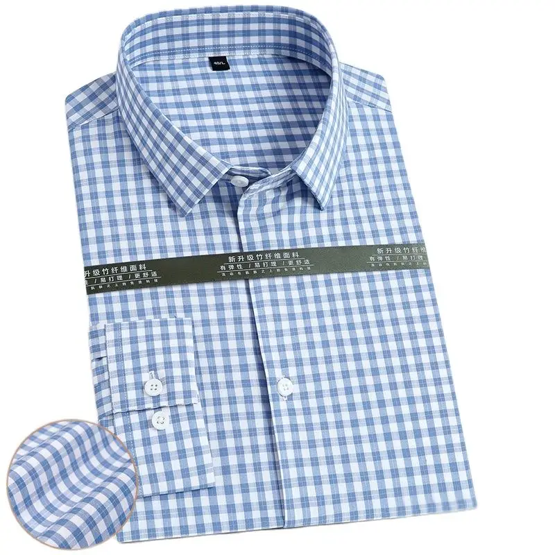 Checkered Shirts For Men Bamboo Fiber Long Sleeve Business Mens Plaid Striped Shirt Non-Iron Comfortable Regular Fit Dress Shirt
Checkered Shirts For Men Bamboo Fiber Long Sleeve Business Mens Plaid Striped Shirt Non-Iron Comfortable Regular Fit Dress Shirt
