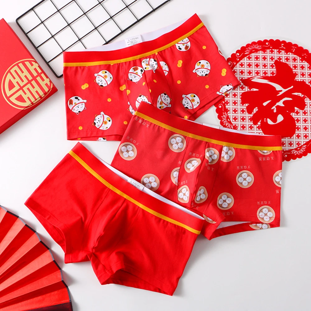 Men Cotton Panties Pure Underpants Breathable Boxer Briefs Red Underwear Symbol Of Auspicious Male Shorts Comfortable Lingerie
Men Cotton Panties Pure Underpants Breathable Boxer Briefs Red Underwear Symbol Of Auspicious Male Shorts Comfortable Lingerie