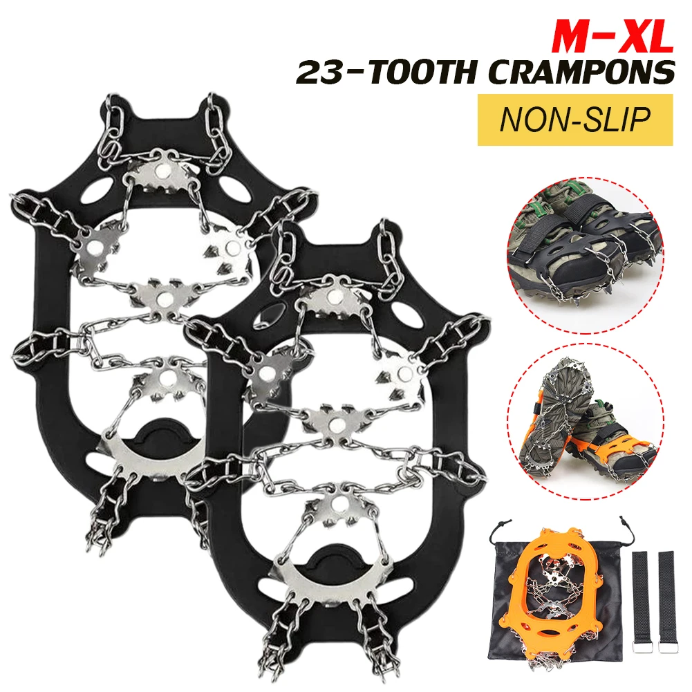 Ice Cleats Snow Grips with 23 Spikes Crampons Anti-Slip Ice Snow Gripper Traction Cleats for Ice Walking Hiking Fishing Non-slip
Ice Cleats Snow Grips with 23 Spikes Crampons Anti-Slip Ice Snow Gripper Traction Cleats for Ice Walking Hiking Fishing Non-slip