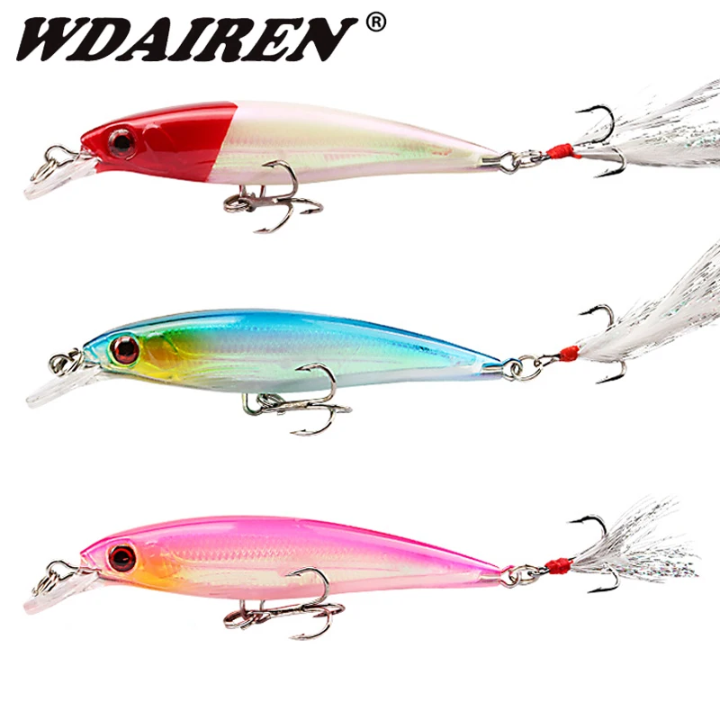 1PCS Minnow Fishing Lures 90mm 7.2g With Feather Hook Wobbler Crankbait Artificial Hard Baits for Bass Pike Pesca Fishing Tackle
1PCS Minnow Fishing Lures 90mm 7.2g With Feather Hook Wobbler Crankbait Artificial Hard Baits for Bass Pike Pesca Fishing Tackle