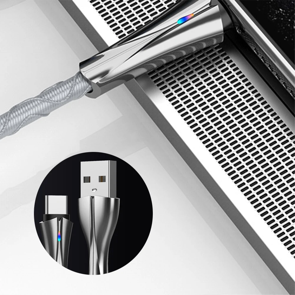 Кабель зарядный FLOVEME со светодиодной подсветкой USB Type-C 5 А | Мобильные телефоны и