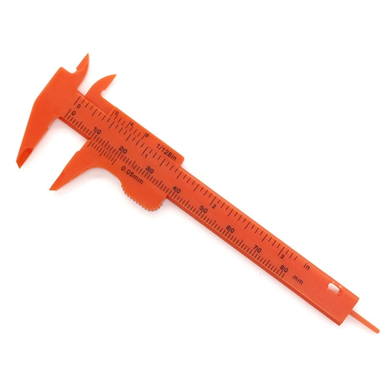 

High quality 1pcs 0-80mm double rule scale plastic Vernier caliper measuring Student Mini tool ruler DIY Tool Free Shipping