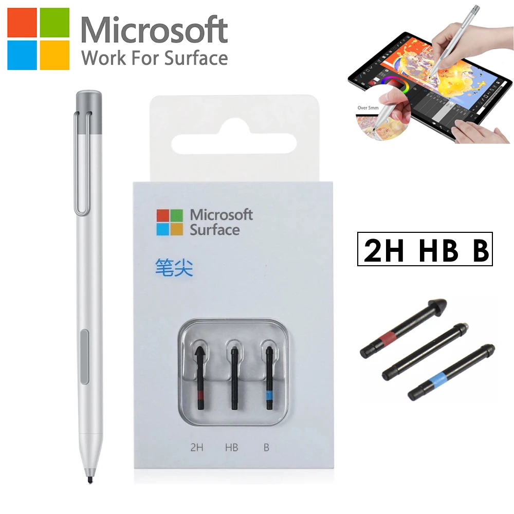 

Набор наконечников для ручки с заправкой 2H HB B, сменные наконечники для карандашей Microsoft Surface Pro4/5, наконечники для ручки, стилус, наконечник д...