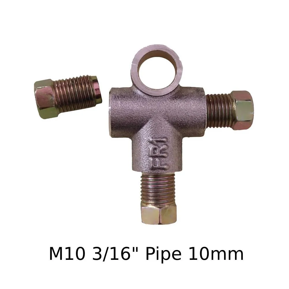 Universal 3 Way Brake T Piece Tee With 3 Male Nuts Short Union Metric M10 3/16" Pipe 10mm Brake Hose Accessoires
Universal 3 Way Brake T Piece Tee With 3 Male Nuts Short Union Metric M10 3/16" Pipe 10mm Brake Hose Accessoires