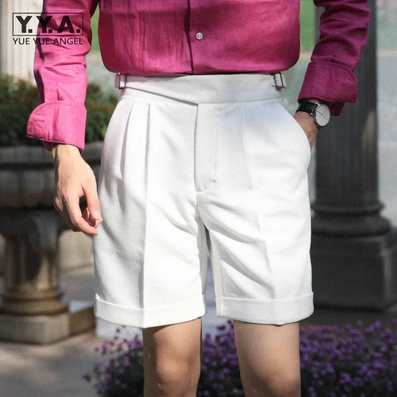 Summer Vintage Mens Suit Shorts British Style Fashion Buckle Straight Shorts Streetwear Black White Gray Casual Short Trousers
Summer Vintage Mens Suit Shorts British Style Fashion Buckle Straight Shorts Streetwear Black White Gray Casual Short Trousers