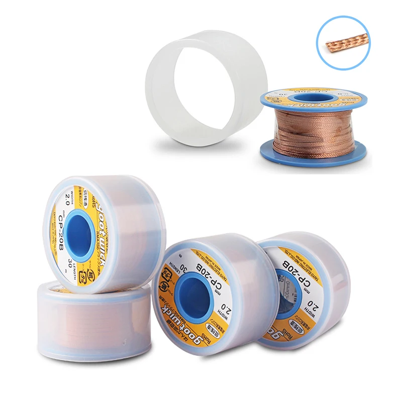 New Original Japan GOOT Desoldering Wicks Braid Copper Wire Solder Remover BGA Solder Wick RoHs Lead-free MSDS Welding Tools
New Original Japan GOOT Desoldering Wicks Braid Copper Wire Solder Remover BGA Solder Wick RoHs Lead-free MSDS Welding Tools