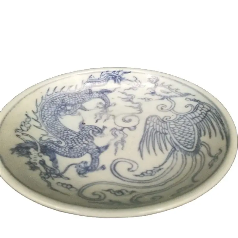 Chinese Old Porcelain Blue And White Dragon And Phoenix Porcelain Bowl Plate
Chinese Old Porcelain Blue And White Dragon And Phoenix Porcelain Bowl Plate