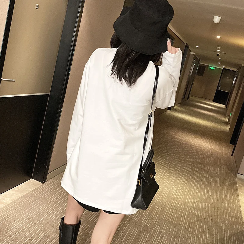 Autumn and Winter White with Printed Pattern Turtleneck Bottoming Shirt Women's Loose Mid-Length Brushed Cotton Fleece Long
Autumn and Winter White with Printed Pattern Turtleneck Bottoming Shirt Women's Loose Mid-Length Brushed Cotton Fleece Long