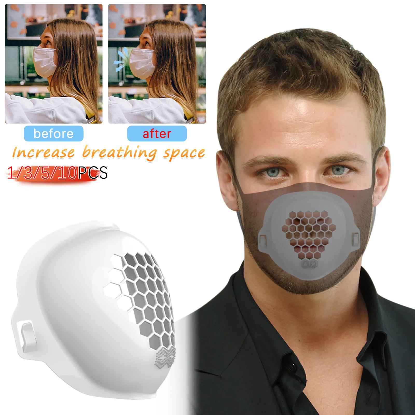3D Mouth Mask Support Breathing Assist Help Mask Inner Cushion Bracket Food Grade Silicone Mask Holder Breathable Valv Masque
3D Mouth Mask Support Breathing Assist Help Mask Inner Cushion Bracket Food Grade Silicone Mask Holder Breathable Valv Masque