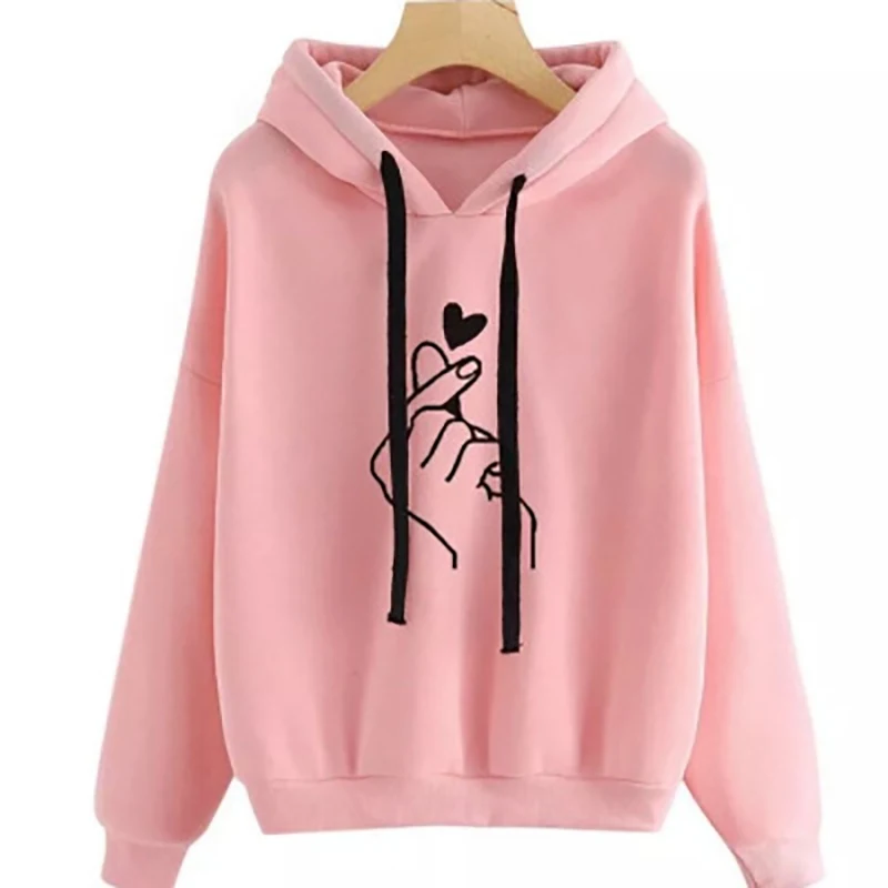 Spring and Autumn Fresh and Sweet Beauty Dress Chest Heart Print Solid Color Round Neck Long-sleeved Loose Casual Hooded Sweater
Spring and Autumn Fresh and Sweet Beauty Dress Chest Heart Print Solid Color Round Neck Long-sleeved Loose Casual Hooded Sweater