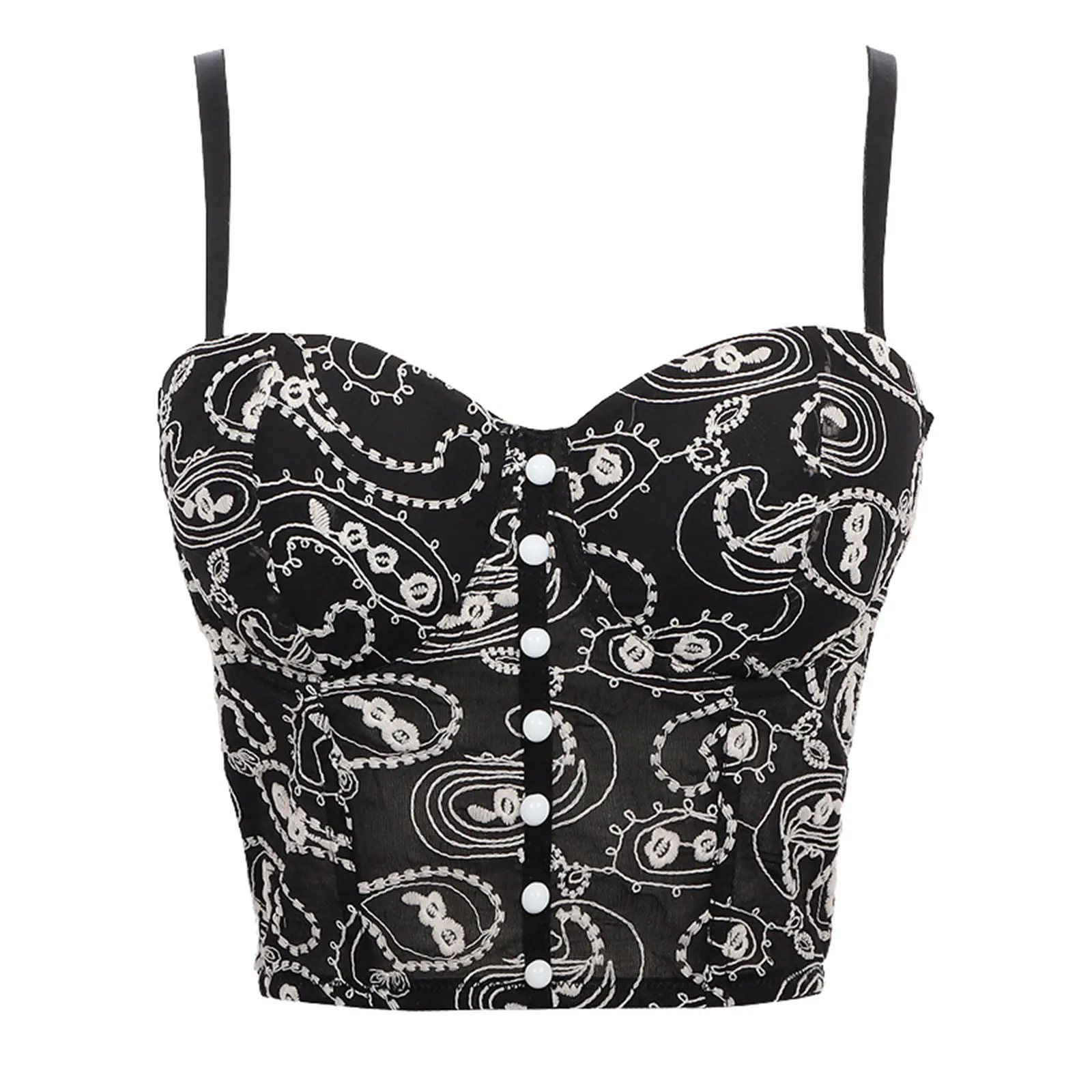 2021 New Female Vest, Girls Lace Floral Sleeveless Crop Tops Spaghetti Strap Camisole with Chest Pad for Summer, Black/White
2021 New Female Vest, Girls Lace Floral Sleeveless Crop Tops Spaghetti Strap Camisole with Chest Pad for Summer, Black/White