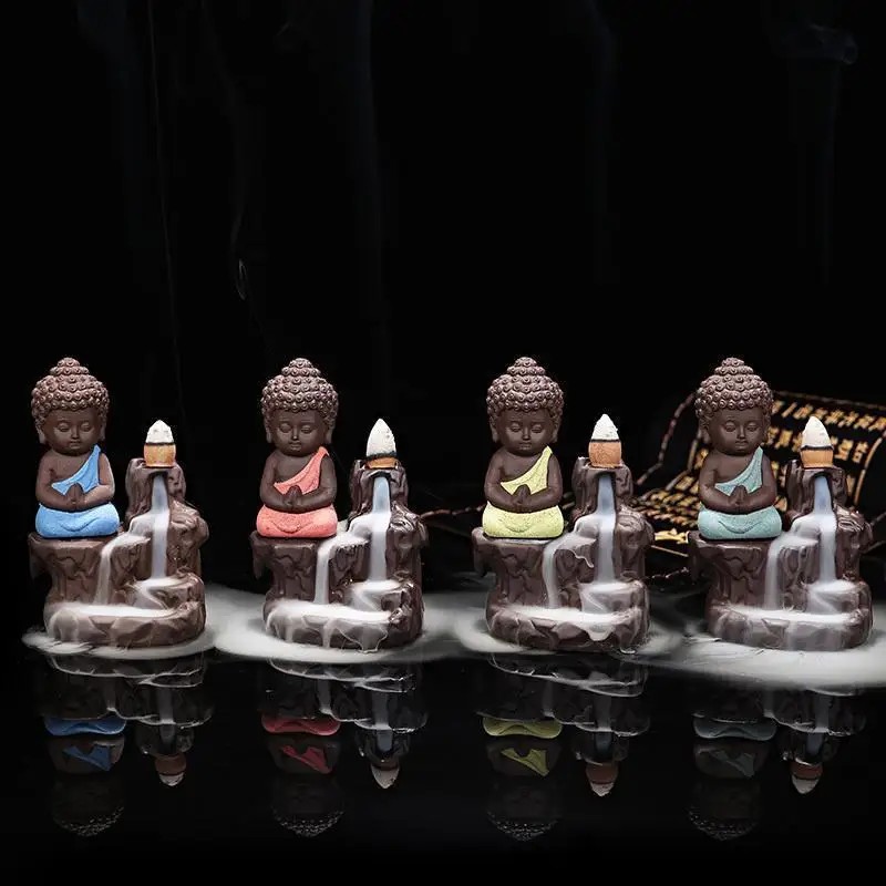 Free 10pcs fragrance Creative Home Decor The Little Monk Small Buddha Censer Backflow Incense Burner Use In Home Teahouse
Free 10pcs fragrance Creative Home Decor The Little Monk Small Buddha Censer Backflow Incense Burner Use In Home Teahouse