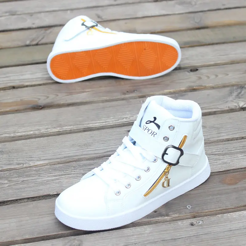 2021 High Top Buckle Deco White Leather Shoes Men's Sneaker Tenis Masculino Man Boys Sports Shoes Sneakers Male Trekking Shoes
2021 High Top Buckle Deco White Leather Shoes Men's Sneaker Tenis Masculino Man Boys Sports Shoes Sneakers Male Trekking Shoes