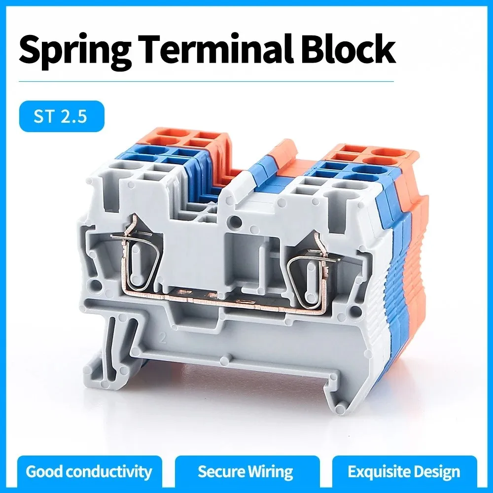 10Pcs Rail Terminal Block 24-12 AWG ST-2.5 Return Pull Type Spring-cage Connection Connector Wire Connectors
10Pcs Rail Terminal Block 24-12 AWG ST-2.5 Return Pull Type Spring-cage Connection Connector Wire Connectors