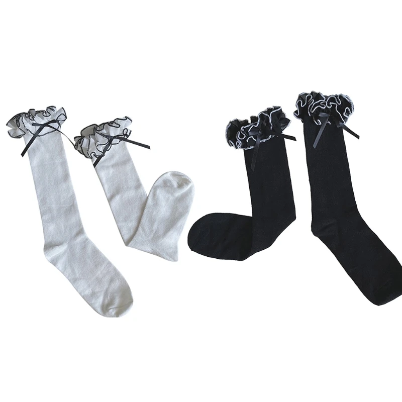 573B Women Lolita Contrast Color Frilly Knee High Socks Kawaii Bow Tube Stockings
573B Women Lolita Contrast Color Frilly Knee High Socks Kawaii Bow Tube Stockings