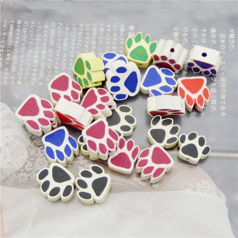Julie Wang 20PCS Paw Print Beads Pet Dog Cat Polymer Clay Spacer Beads Random Color Necklace Bracelet Jewelry Making Accessory
Julie Wang 20PCS Paw Print Beads Pet Dog Cat Polymer Clay Spacer Beads Random Color Necklace Bracelet Jewelry Making Accessory