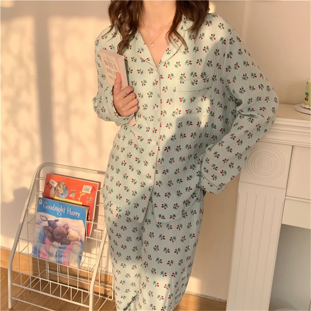 Alien Kitty 2021 Elegant Homewear Clothe Cherry Printing Stylish Sleepwear Sweet Autumn Loose Pajama Suit Girls Cotton Women
Alien Kitty 2021 Elegant Homewear Clothe Cherry Printing Stylish Sleepwear Sweet Autumn Loose Pajama Suit Girls Cotton Women