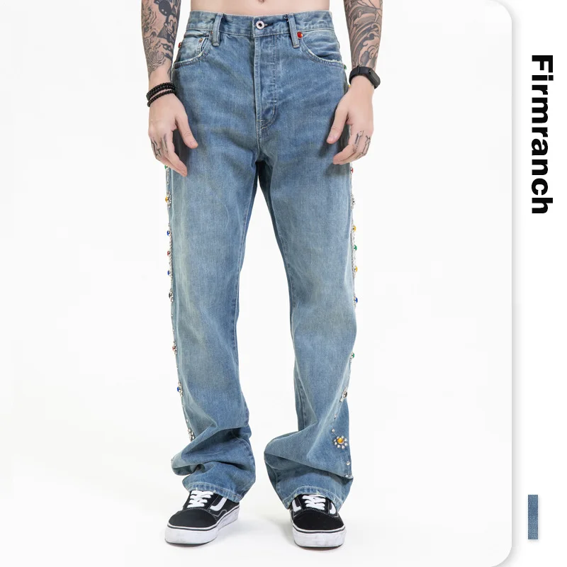 Men/Women Retro 2021 New Washed Jewelry Embroidered Light Blue Jeans Casual Straight Leg Denim Loose Long Trousers
Men/Women Retro 2021 New Washed Jewelry Embroidered Light Blue Jeans Casual Straight Leg Denim Loose Long Trousers