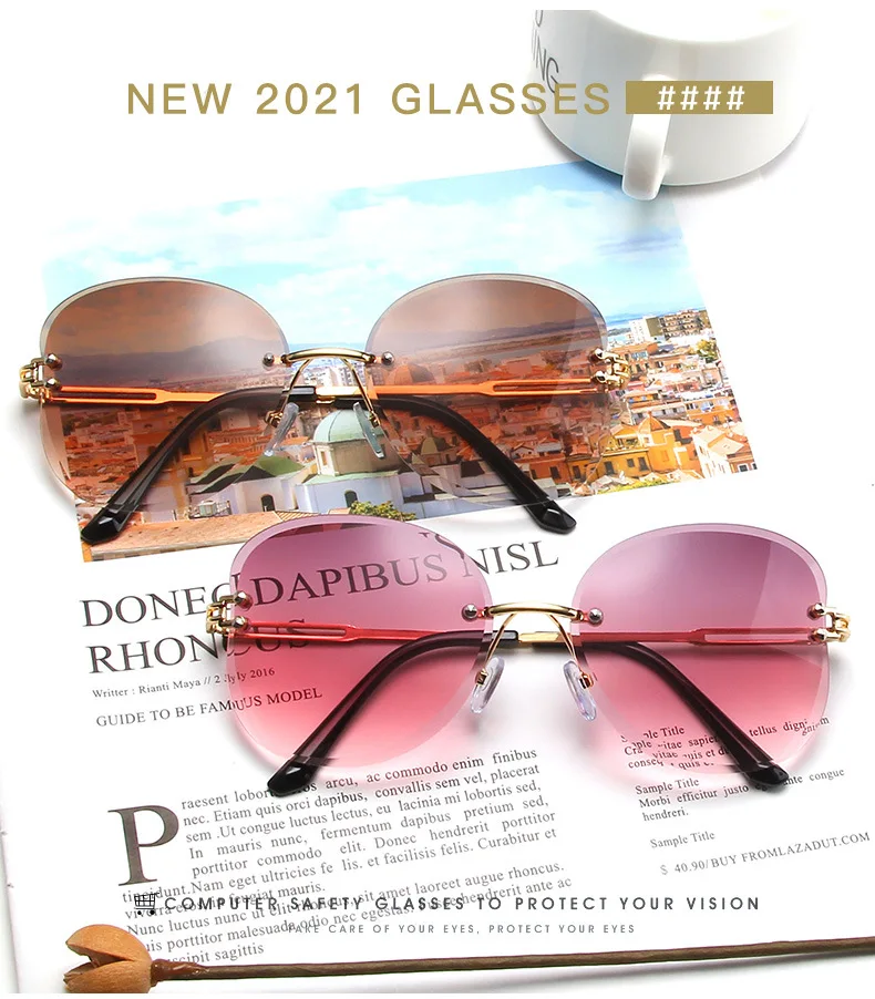 Rimless Cat Eye Sunglasses Luxury Brand Design Women Metal Sun glasses Fashion Lady Shades UV400 Eyewear oculos gafas de sol
Rimless Cat Eye Sunglasses Luxury Brand Design Women Metal Sun glasses Fashion Lady Shades UV400 Eyewear oculos gafas de sol