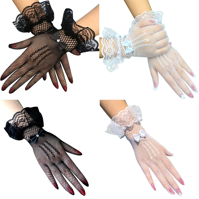 Summer Women Short Lace Tulle Gloves Autumn Black White Dress Girls Sexy Women Full Finger Stretchy Driving Mesh Sunscreen
Summer Women Short Lace Tulle Gloves Autumn Black White Dress Girls Sexy Women Full Finger Stretchy Driving Mesh Sunscreen