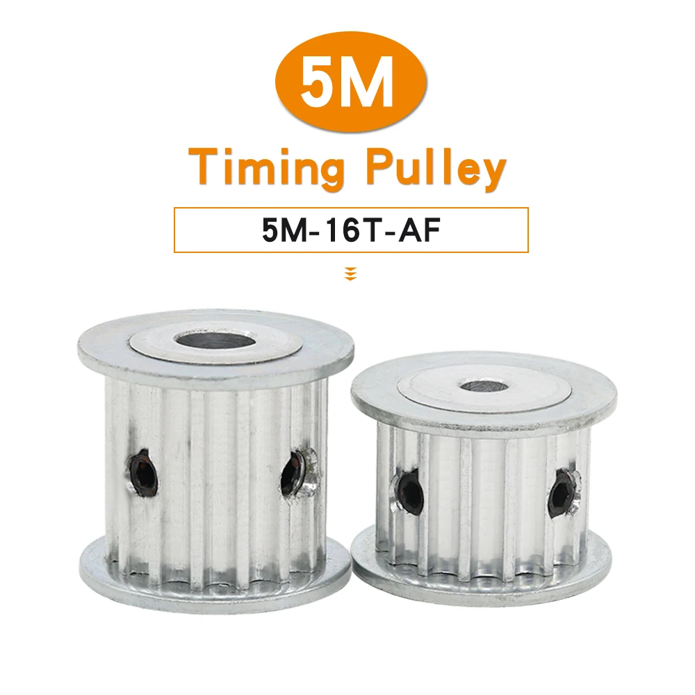 

5M-16T Belt Pulley Bore Size 5/6/6.35/7/8/10/12mm Aluminium Alloy Pulley Wheel AF Shape Match With Width 15/20 mm Timing Belt