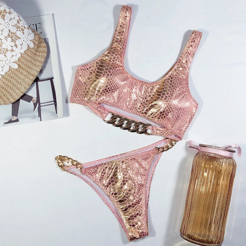 Summer Bikini Sexy Bikini Bronzing Fabric Swimsuit Ladies Split Swimwear Swumsuit Woman Bathing Suit 2 Peice Set Women Trajes
Summer Bikini Sexy Bikini Bronzing Fabric Swimsuit Ladies Split Swimwear Swumsuit Woman Bathing Suit 2 Peice Set Women Trajes