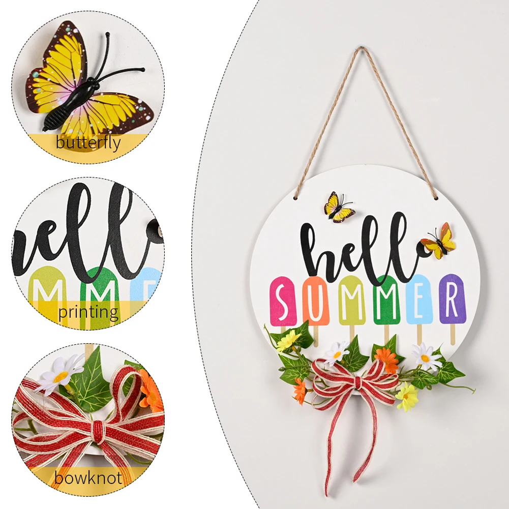 Summer Wooden Door Sign Round Hanging Welcome Sign Farmhouse Porch Bowknot Door Ornament Home Wedding Garden Decoration DIY
Summer Wooden Door Sign Round Hanging Welcome Sign Farmhouse Porch Bowknot Door Ornament Home Wedding Garden Decoration DIY