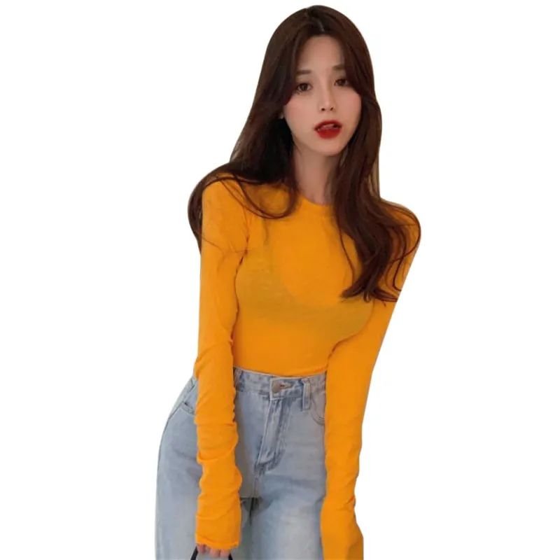 Casual O-Neck T Shirts Ladies Shirt Women Harajuku Tops Korean Slim Long Sleeve Tee Female Crop Top Ladies Shirt 
Casual O-Neck T Shirts Ladies Shirt Women Harajuku Tops Korean Slim Long Sleeve Tee Female Crop Top Ladies Shirt