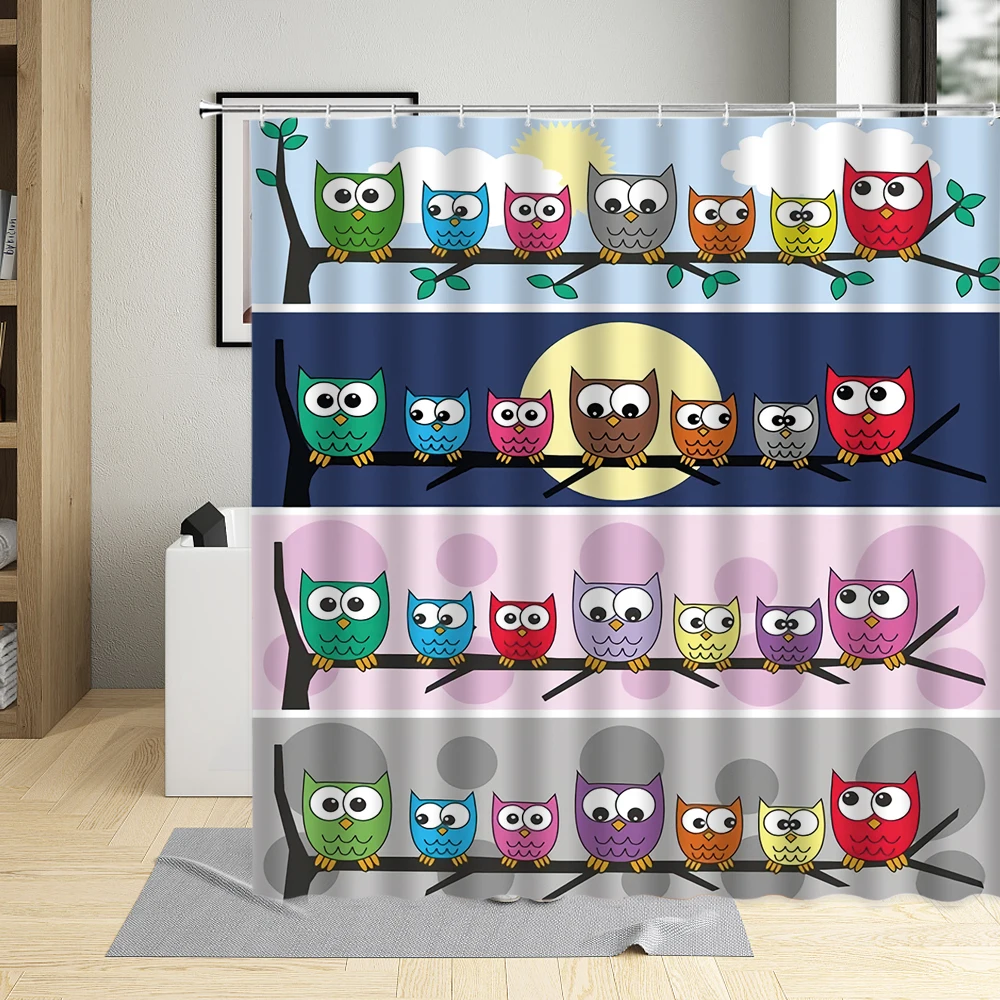 Cartoons Love Owl Shower Curtain 3D Funny Abstract Bird Waterproof Polyester Fabric Bathroom Decor Hanging Curtains With 12 Hook
Cartoons Love Owl Shower Curtain 3D Funny Abstract Bird Waterproof Polyester Fabric Bathroom Decor Hanging Curtains With 12 Hook