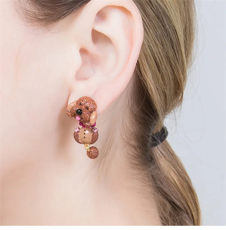 Fashion earrings cute hand painted enamel glaze animal puppy Female earrings women
Fashion earrings cute hand painted enamel glaze animal puppy Female earrings women