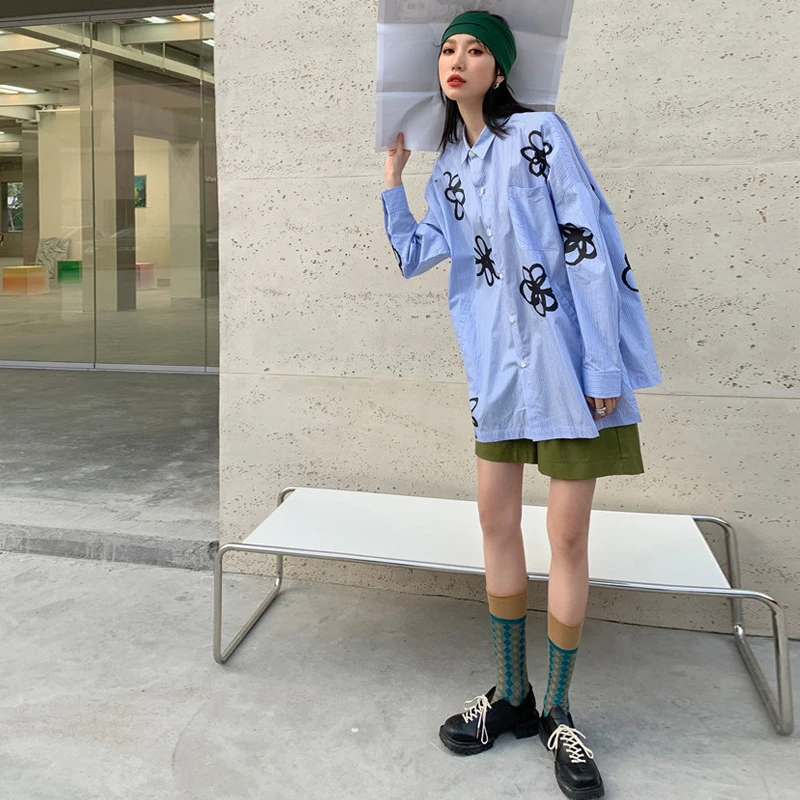 Johnature Spring New Oversize Striped Womens Tops And Blouses 2021 Fashion Print Loose All Match Plus Size Shirts Blue
Johnature Spring New Oversize Striped Womens Tops And Blouses 2021 Fashion Print Loose All Match Plus Size Shirts Blue