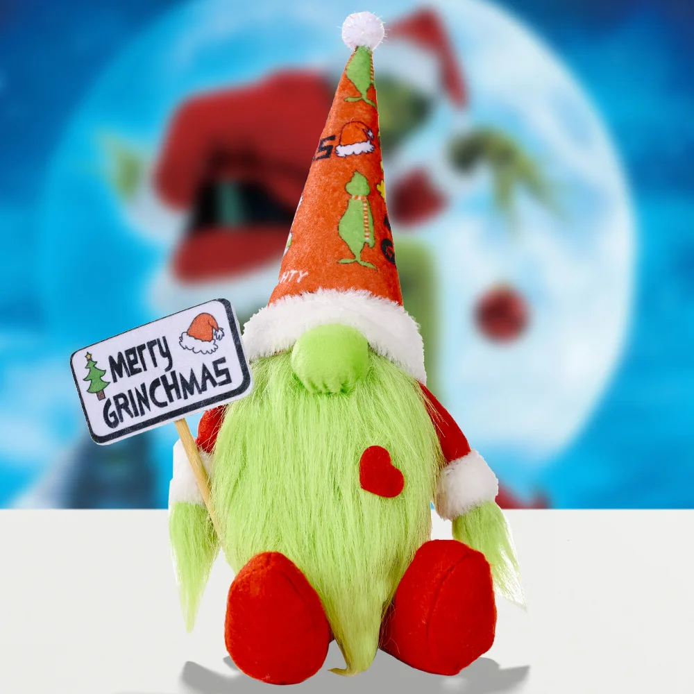 Christmas Gnomes Decorations Grinch Plush Doll Holding Merry Christmas Sign Home Party Window Christmas Ornaments
Christmas Gnomes Decorations Grinch Plush Doll Holding Merry Christmas Sign Home Party Window Christmas Ornaments