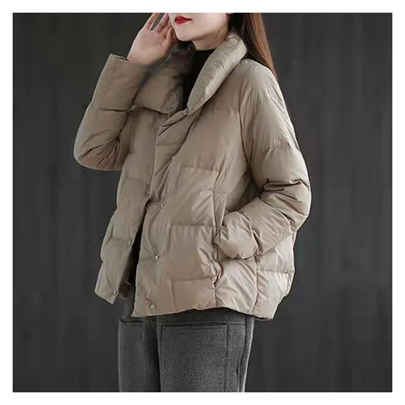 

Женская Стеганая куртка с воротником, свободное короткое пальто с хлопковой подкладкой в Корейском стиле, одежда для зимы