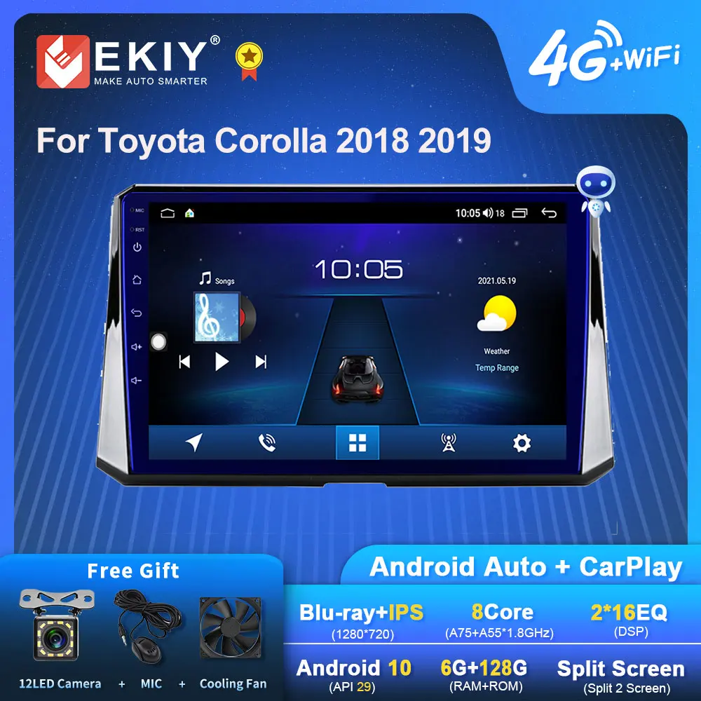 EKIY S7T Android 10 автомобильное радио для Toyota Corolla 2018 2019 2020 мультимедийный видеоплеер магнитофон головное устройство GPS навигация Carplay
EKIY S7T Android 10 автомобильное радио для Toyota Corolla 2018 2019 2020 мультимедийный видеоплеер магнитофон головное устройство GPS навигация Carplay