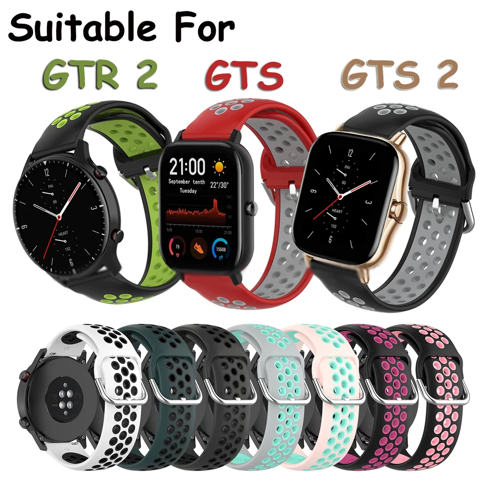 Double Color Watch Strap For Amazfit GTS 2 Silicone Wrist Strap For Xiaomi Huami Amazfit GTR 42 47mm GTR2 GTS 2 Mini Bracelet
Double Color Watch Strap For Amazfit GTS 2 Silicone Wrist Strap For Xiaomi Huami Amazfit GTR 42 47mm GTR2 GTS 2 Mini Bracelet