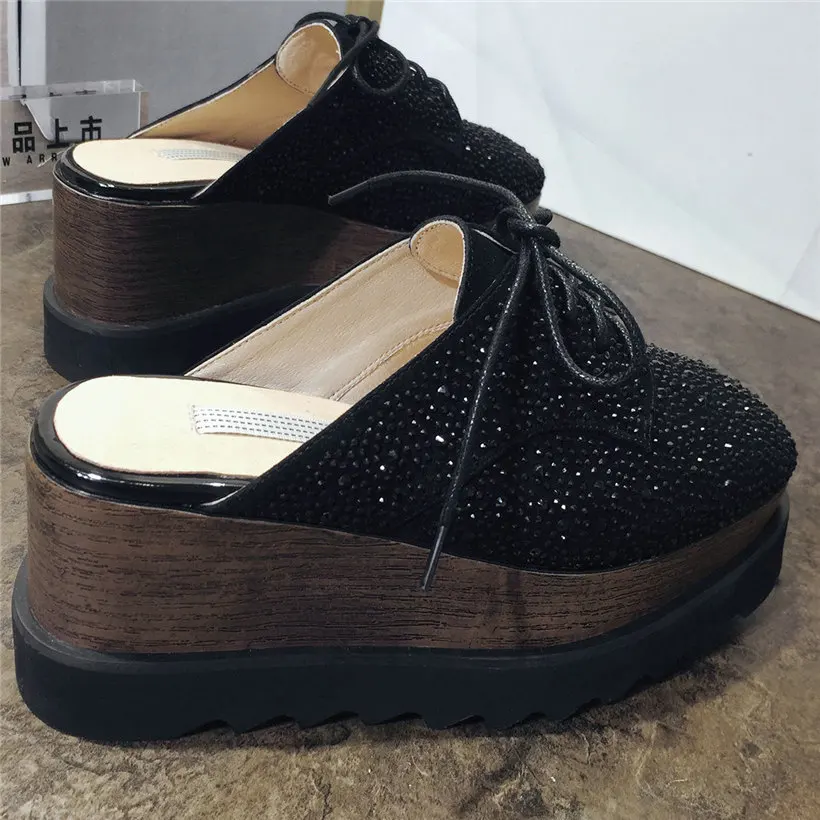 Women Lace Up Genuine Leather Wedges High Heel Gladiators Sandals Female Square Toe Platform Pumps Shoes Rhinestone Ankle Boots
Women Lace Up Genuine Leather Wedges High Heel Gladiators Sandals Female Square Toe Platform Pumps Shoes Rhinestone Ankle Boots