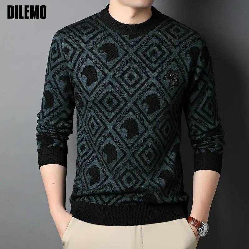 Top Grade Luxury Brand Designer Warm New Fashion Knit Crew Pullover Men Graphic Sweater Casual Autum Winter Mens Clothes 2021
Top Grade Luxury Brand Designer Warm New Fashion Knit Crew Pullover Men Graphic Sweater Casual Autum Winter Mens Clothes 2021