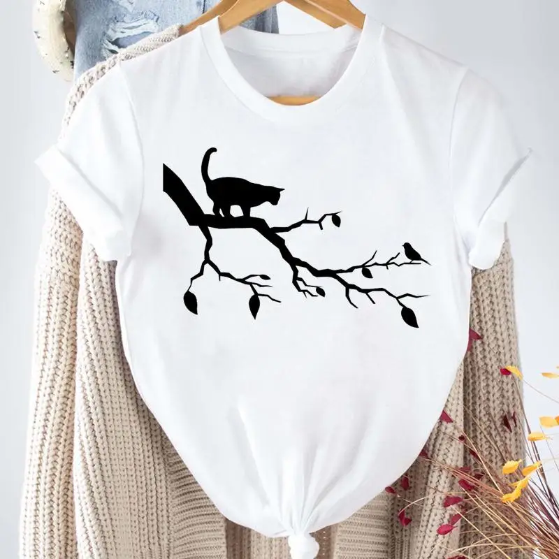 Women Printing Cat Spring Summer Lovely Fashion Short Sleeve Cartoon Print Female Clothes Tops Tshirt Graphic Tees T-Shirt 
Women Printing Cat Spring Summer Lovely Fashion Short Sleeve Cartoon Print Female Clothes Tops Tshirt Graphic Tees T-Shirt