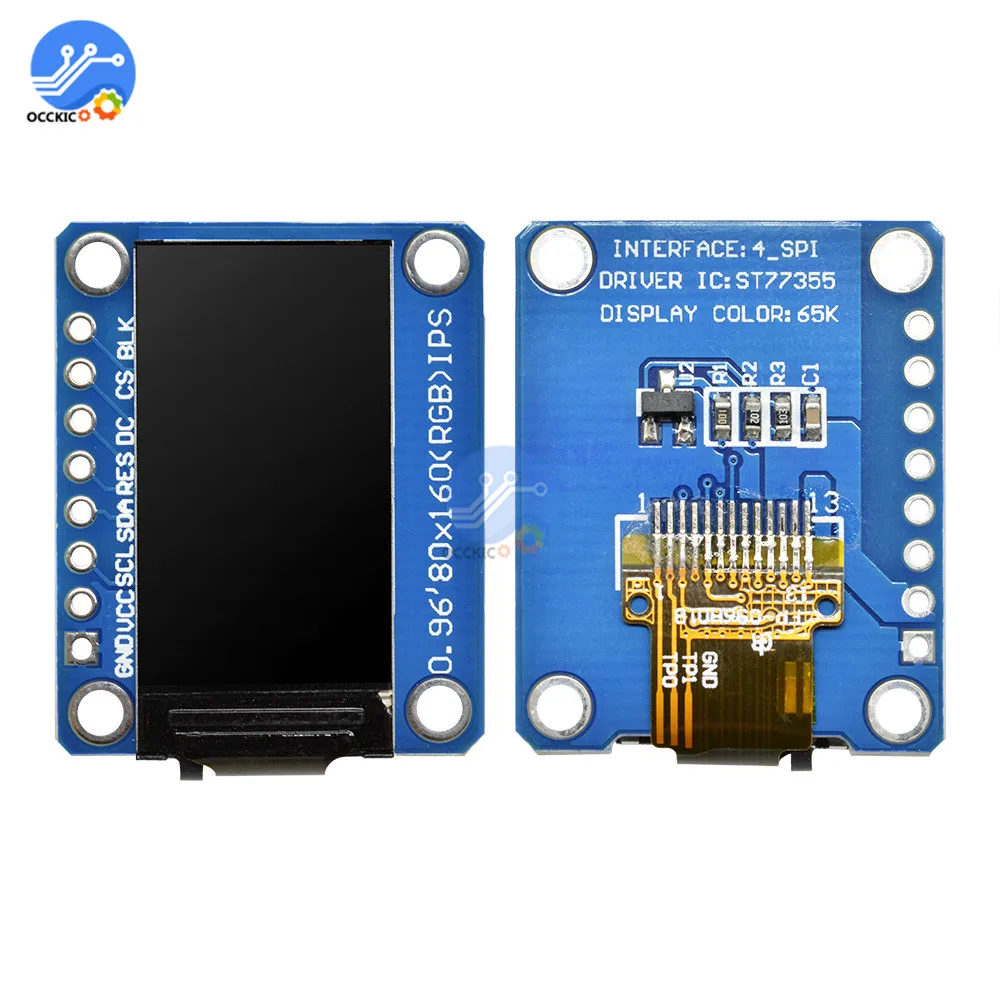 0.96-дюймовый модуль IPS LCD-дисплея полноцветный экран ST7735S Driver SPI Serial Interface 3.3V для Arduino DIY 80*160 on.