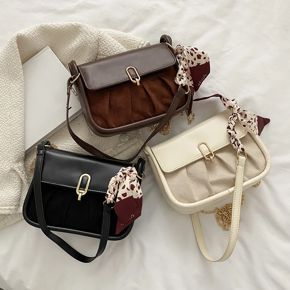 Female Vintage Chain Underarm Bags PU Leather Pleated Solid Color Shoulder Bag Women Silk Scarf Casual Small Flap Handbags
Female Vintage Chain Underarm Bags PU Leather Pleated Solid Color Shoulder Bag Women Silk Scarf Casual Small Flap Handbags