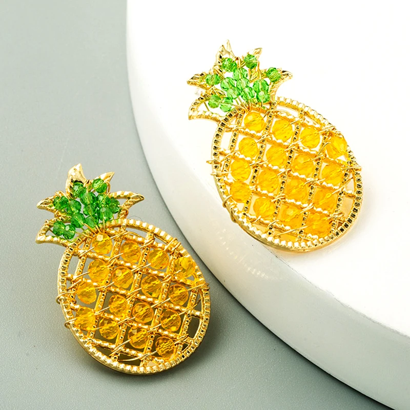 Trendy Exquisite Crystal Pineapple Fruit Earrings for Women High Quality Jewelry AAA Zircon S925 Needle Stud Birthday Party Gift 
Trendy Exquisite Crystal Pineapple Fruit Earrings for Women High Quality Jewelry AAA Zircon S925 Needle Stud Birthday Party Gift