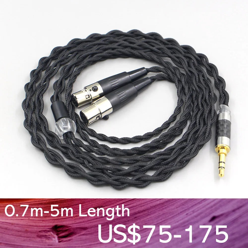 

LN007448 Pure 99% Silver Inside Headphone Nylon Cable For Aeolus Atticus Auteur Blackwood Eikon Ori Verite Vibro Earphone