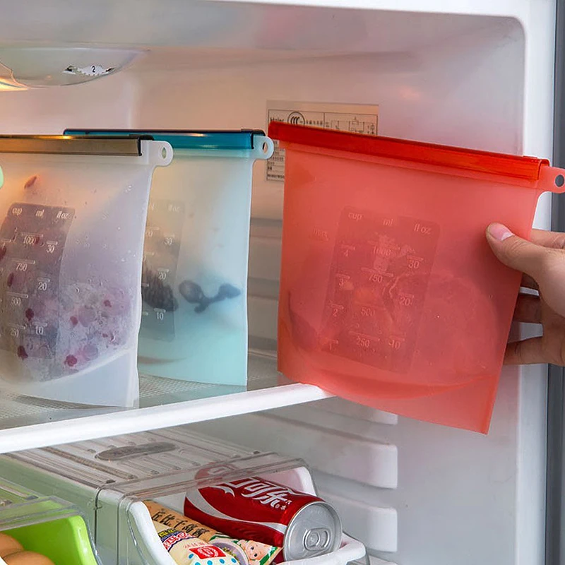 

Силиконовый мешок для еды матовый PEVA силиконовый мешок для хранения свежей пищи многоразовый мешок для морозильной камеры на молнии гермет...