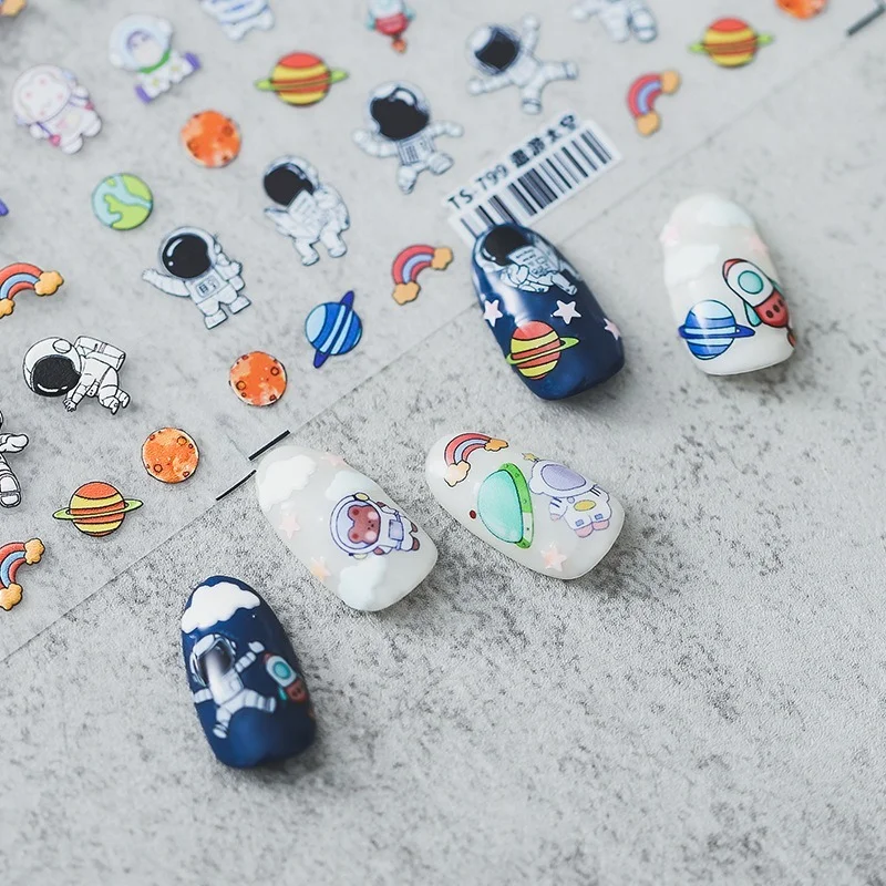 Cartoon Astronauts Planets Rockets Decoration Nail Stickers Designer Anime Sliders for Manicure Children Kids Self Adhesive 5d
Cartoon Astronauts Planets Rockets Decoration Nail Stickers Designer Anime Sliders for Manicure Children Kids Self Adhesive 5d