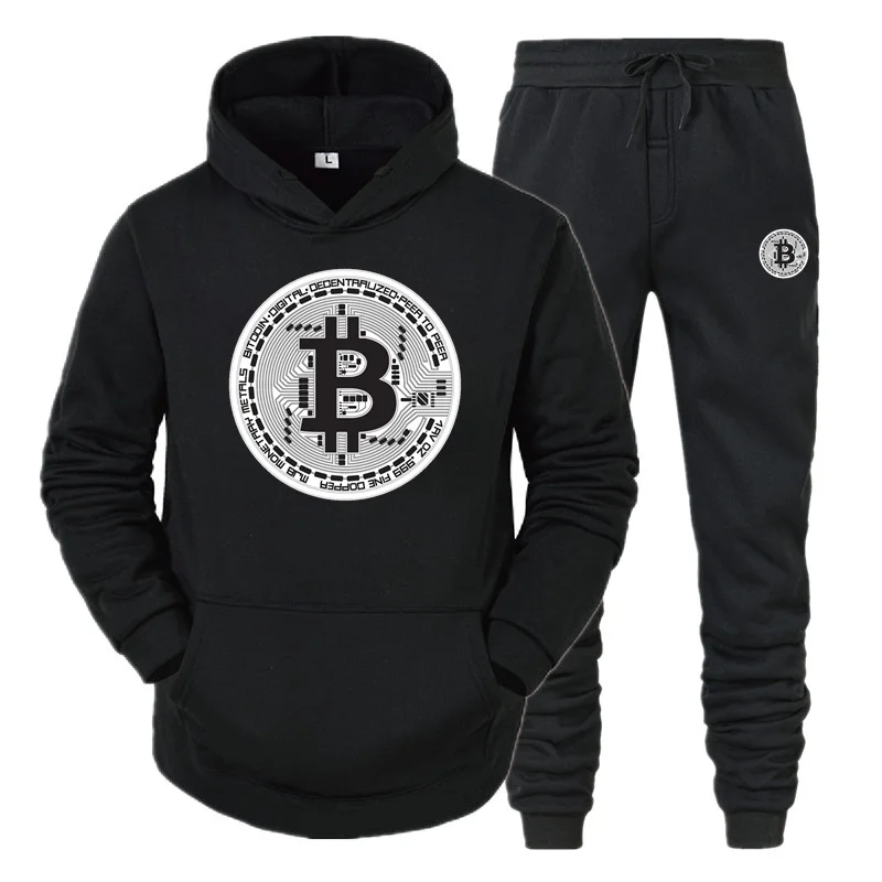 Bitcoin brand Harajuku Hoodie Suit 2021 new Men's and Women's Fashion Fleece Long-Sleeved + Trousers Two-Piece Casual Streetwear
Bitcoin brand Harajuku Hoodie Suit 2021 new Men's and Women's Fashion Fleece Long-Sleeved + Trousers Two-Piece Casual Streetwear