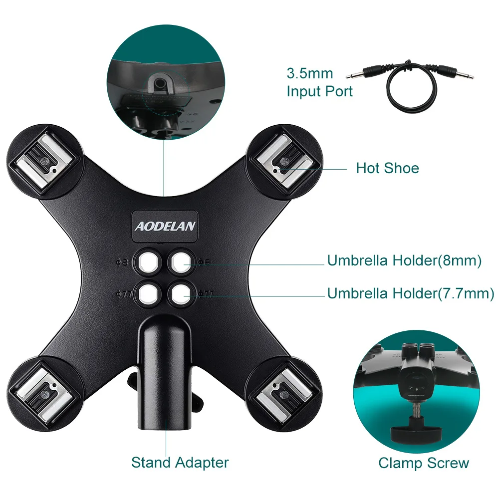 AODELAN Camera Flash Bracket 4 Hot Shoe Sync Speedlite Mount For Canon Nikon Olympus Panasonic and Other Speedlite Flashes
AODELAN Camera Flash Bracket 4 Hot Shoe Sync Speedlite Mount For Canon Nikon Olympus Panasonic and Other Speedlite Flashes