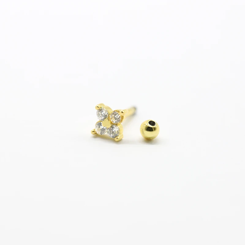 2Pcs 16G Stainless Steel Cute Four Leaf Clover Cubic Zircon Labret Stud Earrings Piercing For Men Women Jewelry
2Pcs 16G Stainless Steel Cute Four Leaf Clover Cubic Zircon Labret Stud Earrings Piercing For Men Women Jewelry